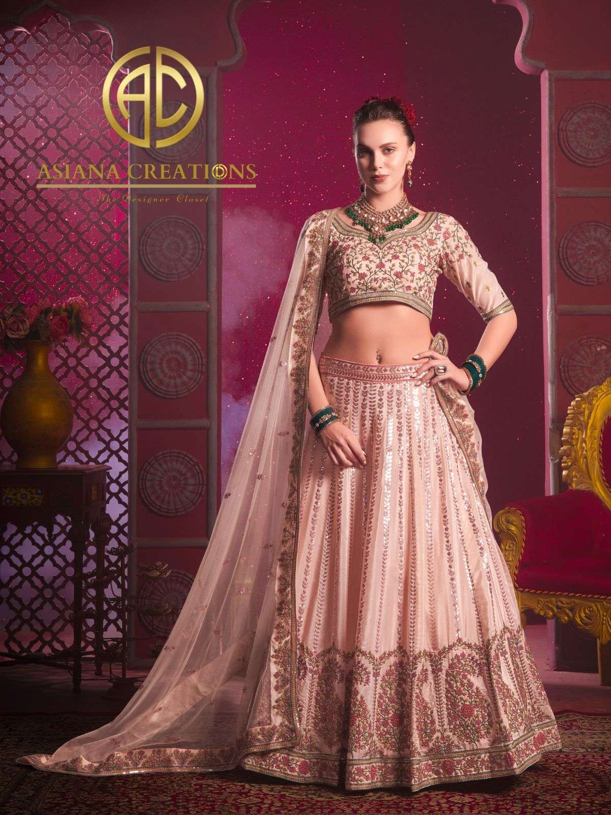 Silk Embroidered Bridal Lehenga Sets DS11022