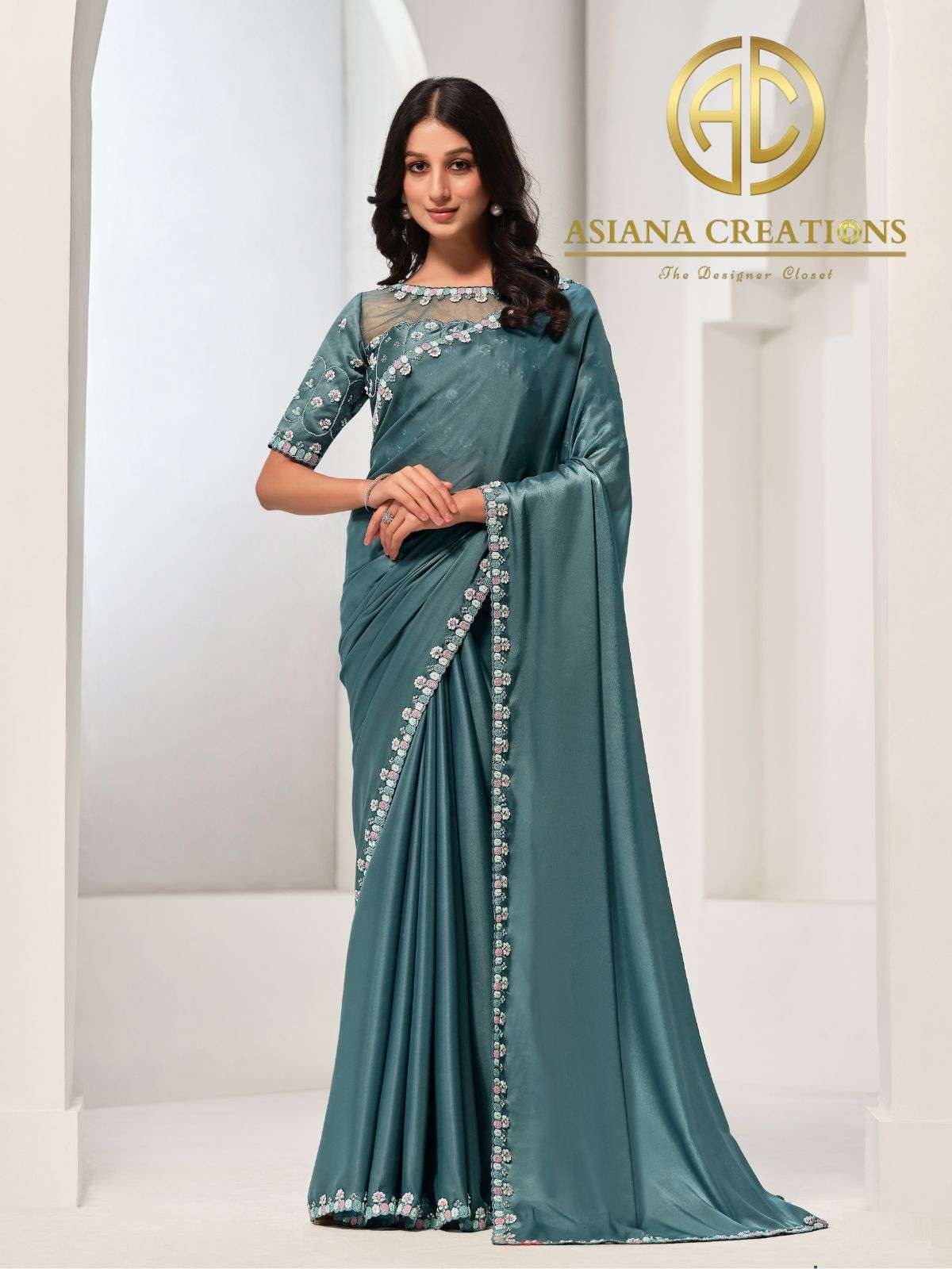 Satin Silk Party and Designer Wear Saree DS43909