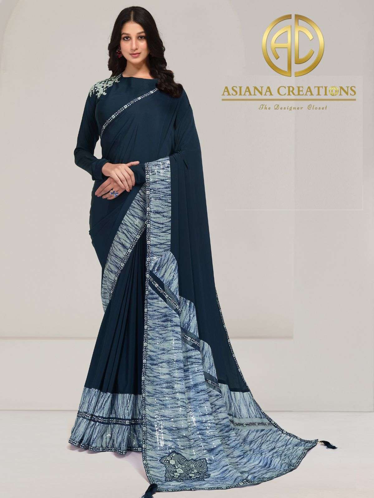 Crepe Party and Designer Wear Saree DS43916