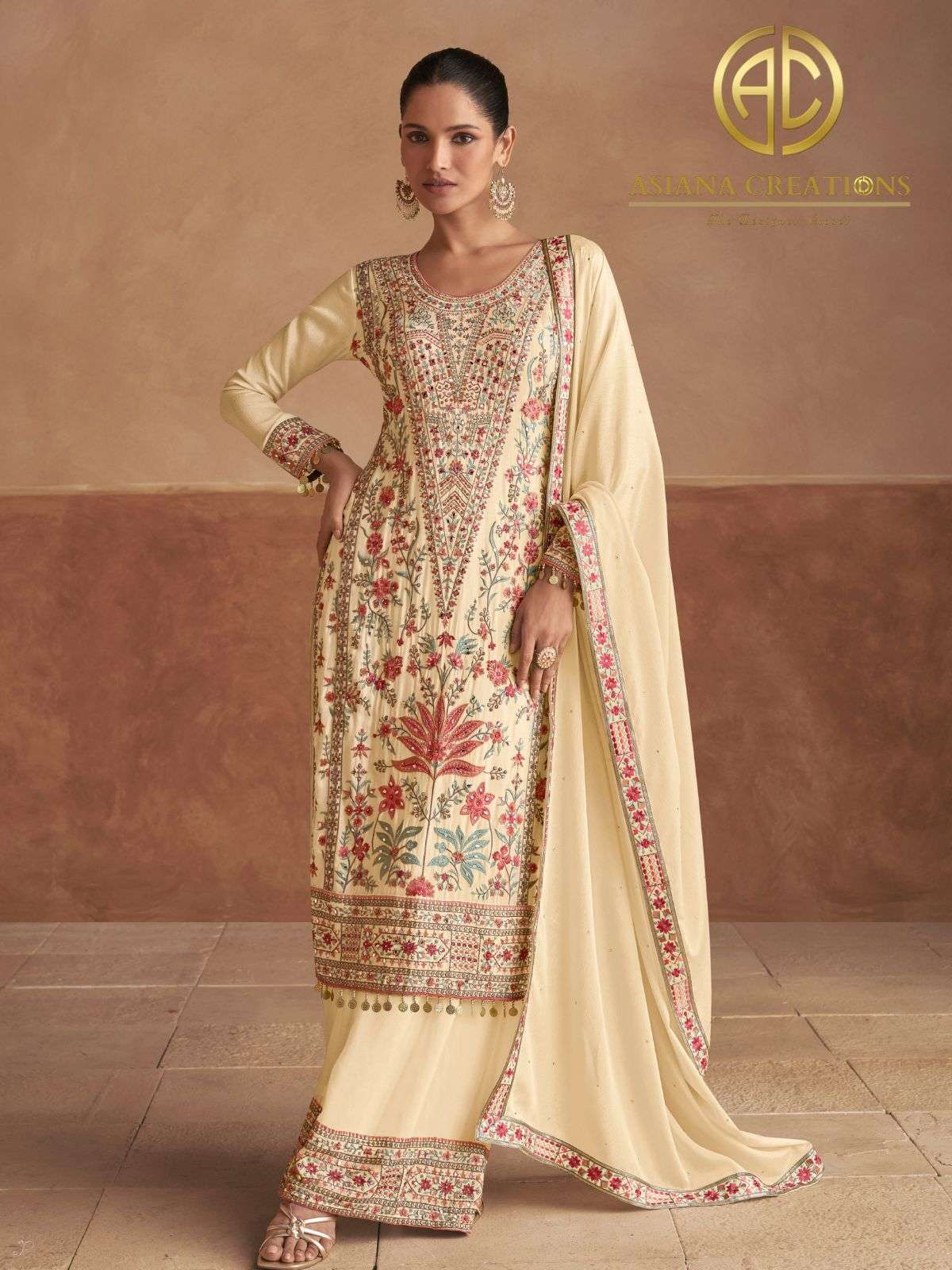 Chinnon Embroidered Pakistani Palazzo Suit DS7474A