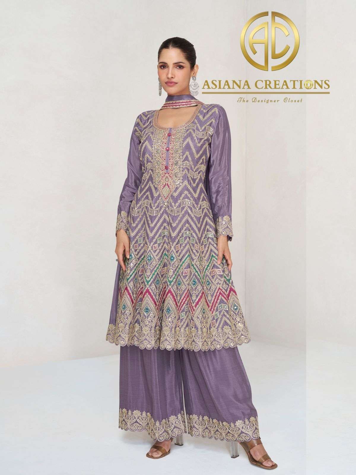 Chinnon Embroidered Pakistani Palazzo Suit Set DS10030