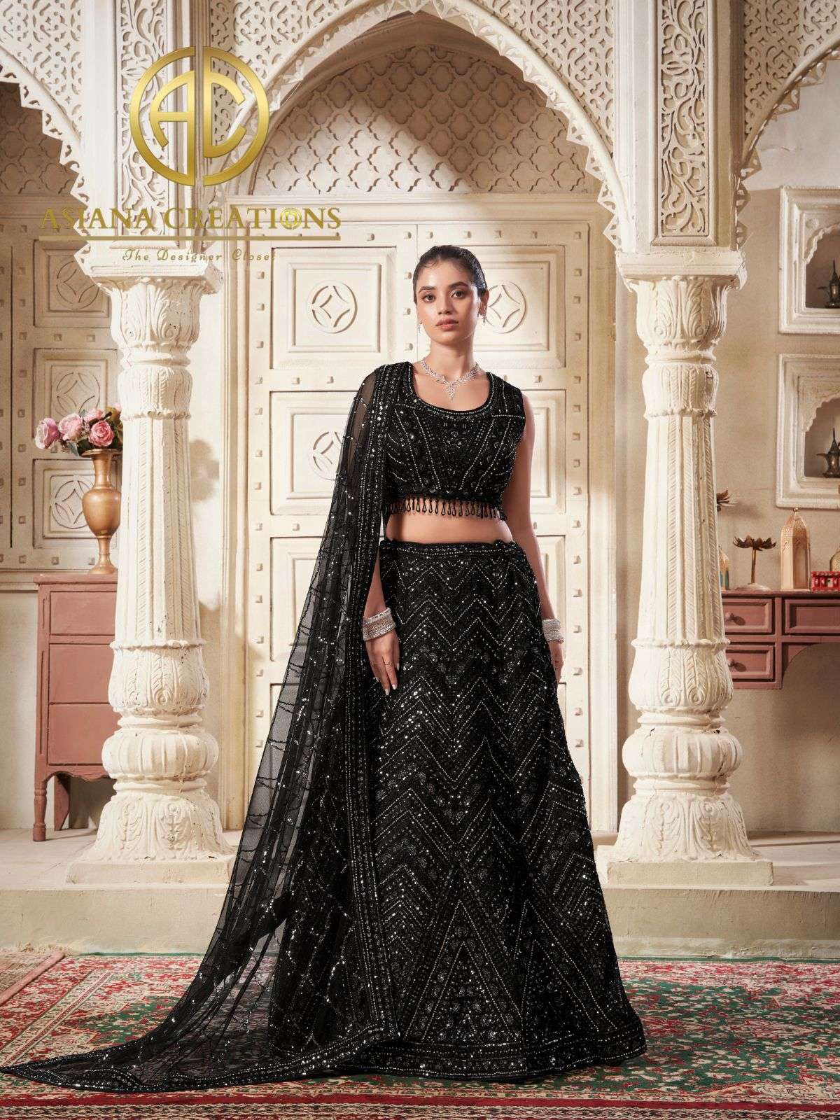 Net Embroidered Party Wear Girls Lehenga Sets DS15002