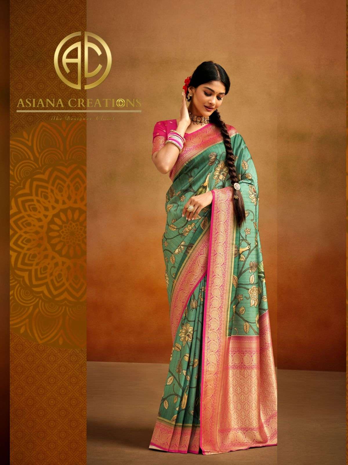 Banarasi Printed Silk Traditional Saree with Blouse DS154004