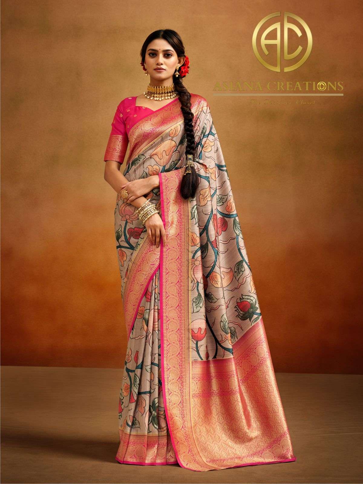 Banarasi Printed Silk Traditional Saree with Blouse DS154005