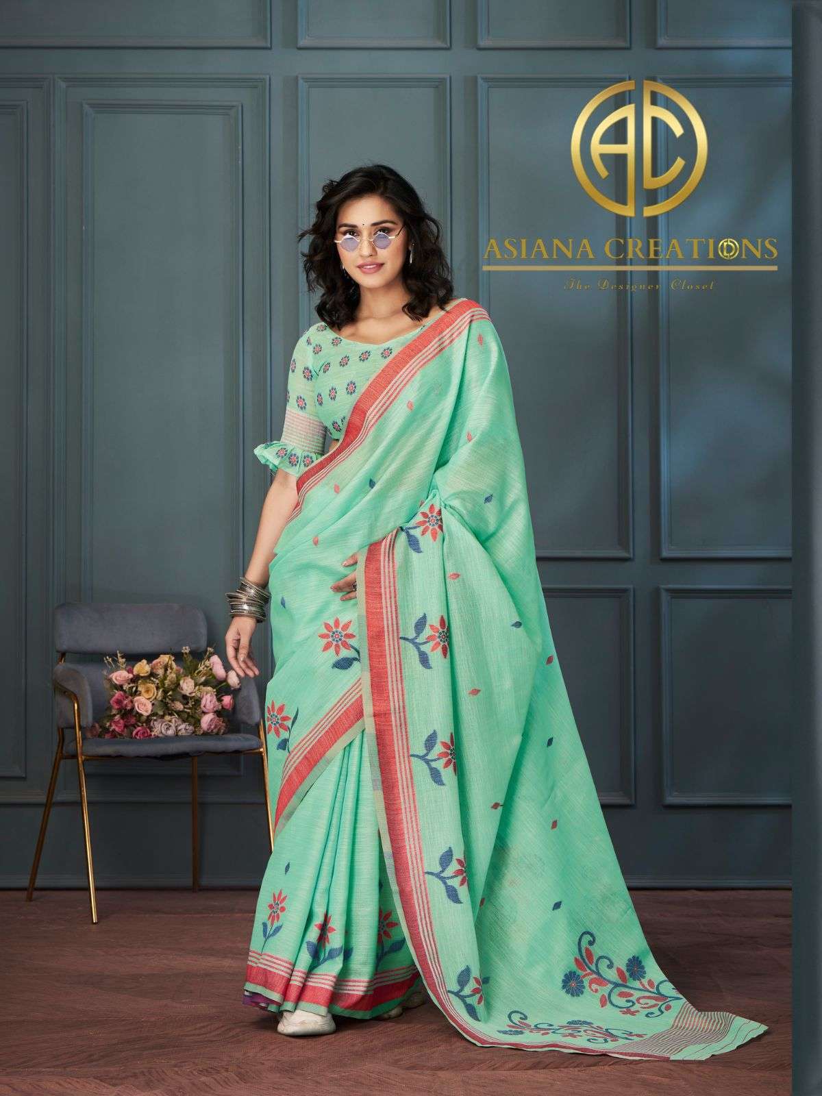 Linen Silk Traditional Woven Saree 630001