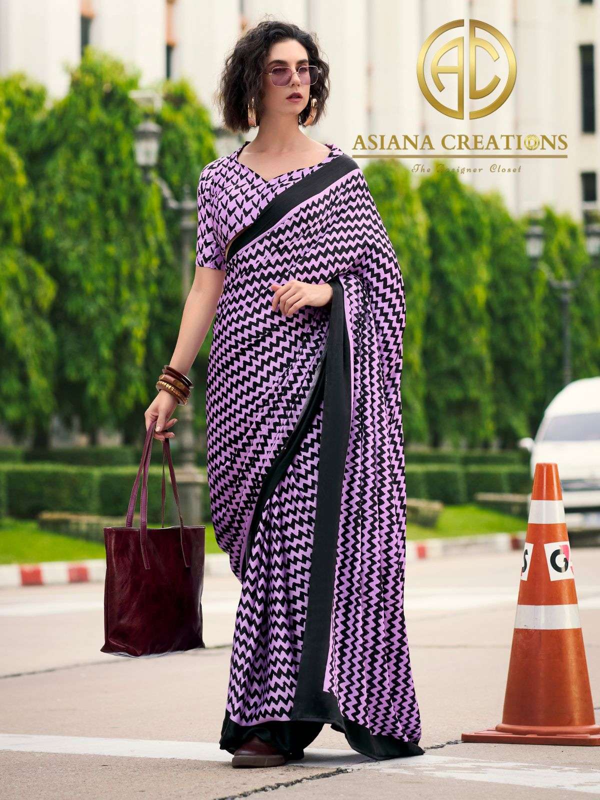 Satin Printed Casual and Party Wear Saree with Blouse Piece DS700007