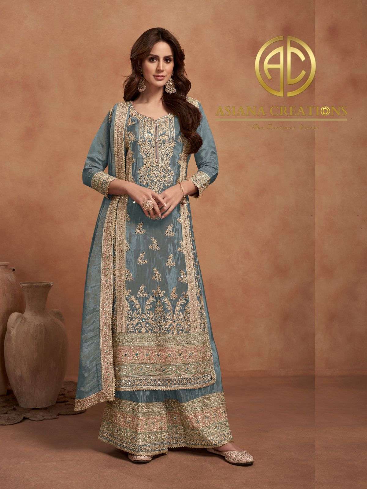 Silk Embroidered Pakistani Suit DS7453A