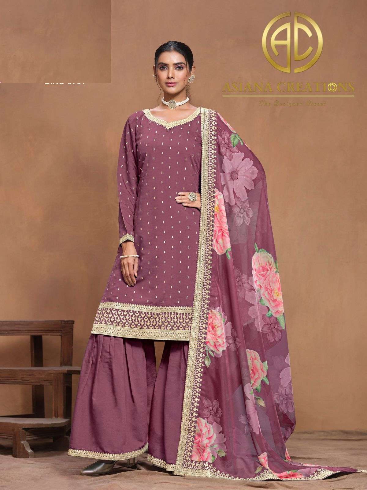 Silk Embroidered Palazzo Suit Sets DS9701