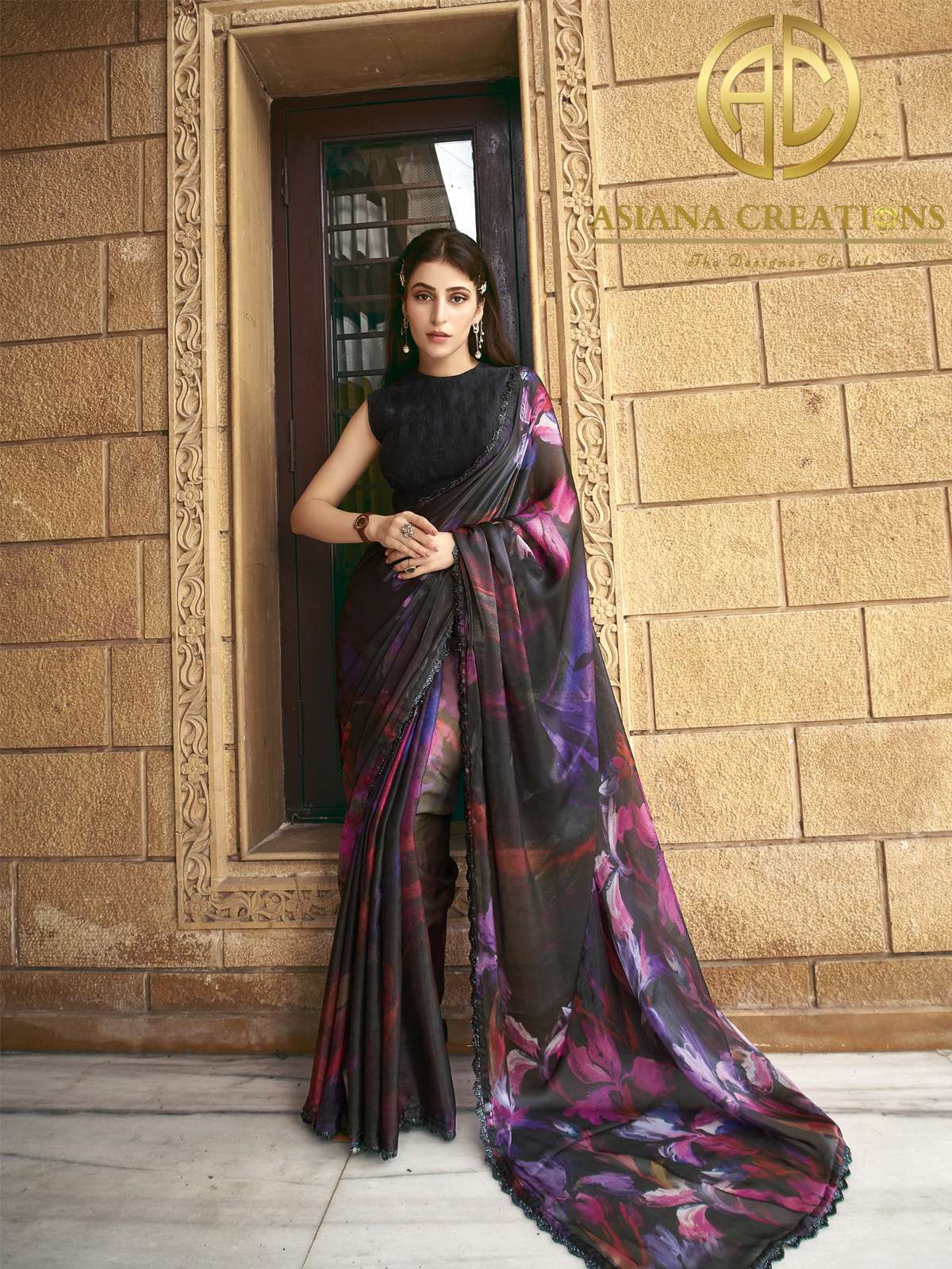 Printed Designer Saree with Blouse DSMAH43803