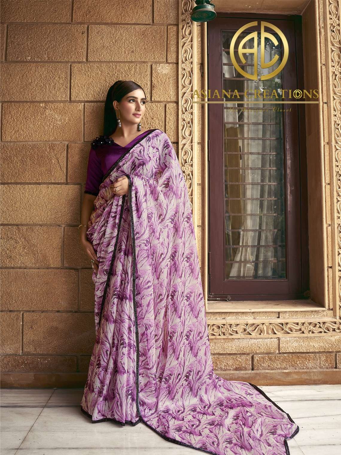 Printed Designer Saree with Blouse DSMAH43804