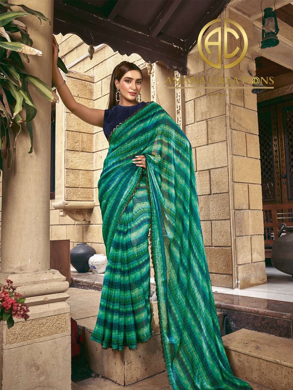 Printed Designer Saree with Blouse DSMAH43807