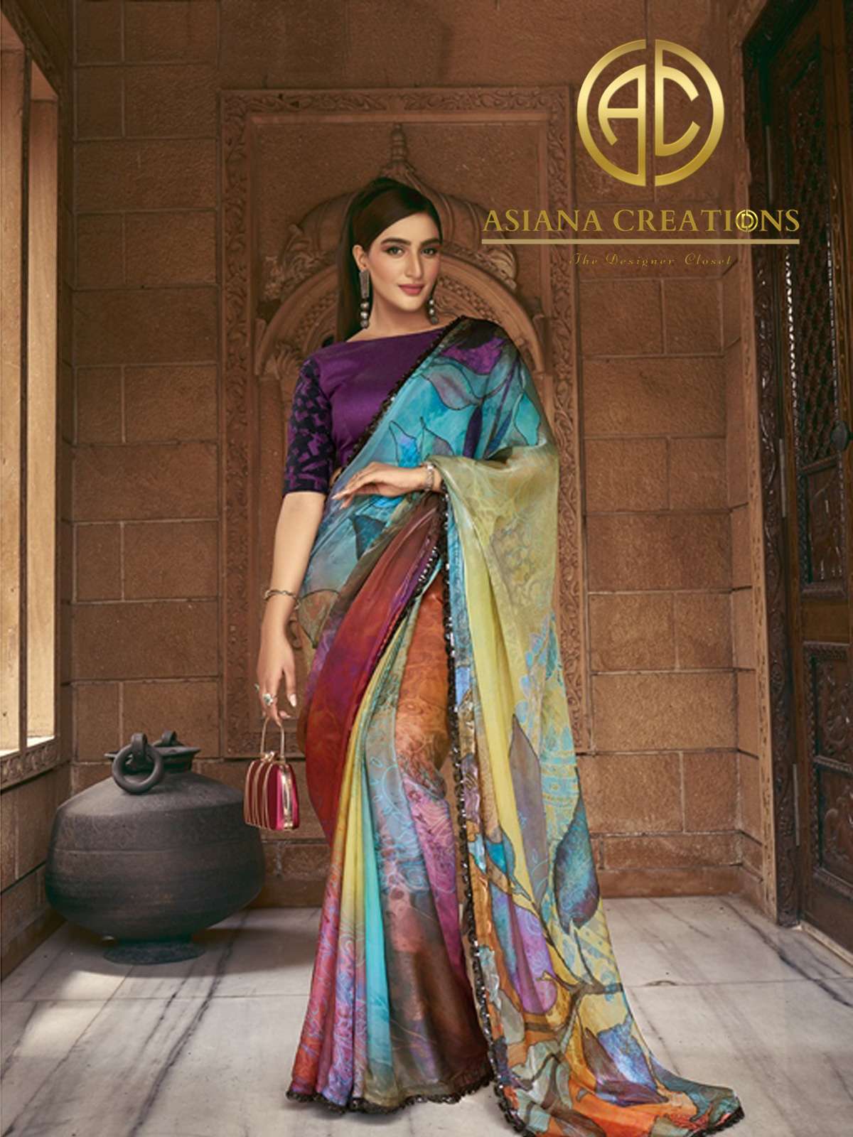 Printed Designer Saree with Blouse DSMAH43811