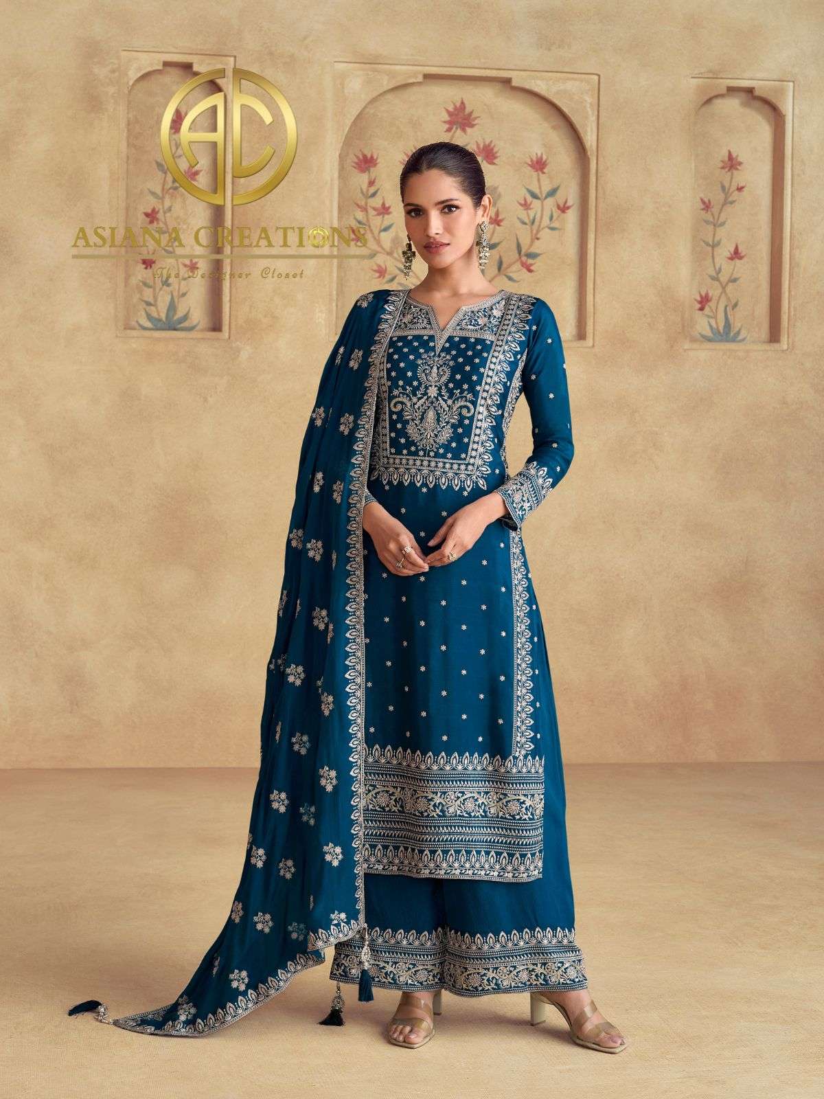 Chinnon Embroidered Palazzo Suit Sets DS10068