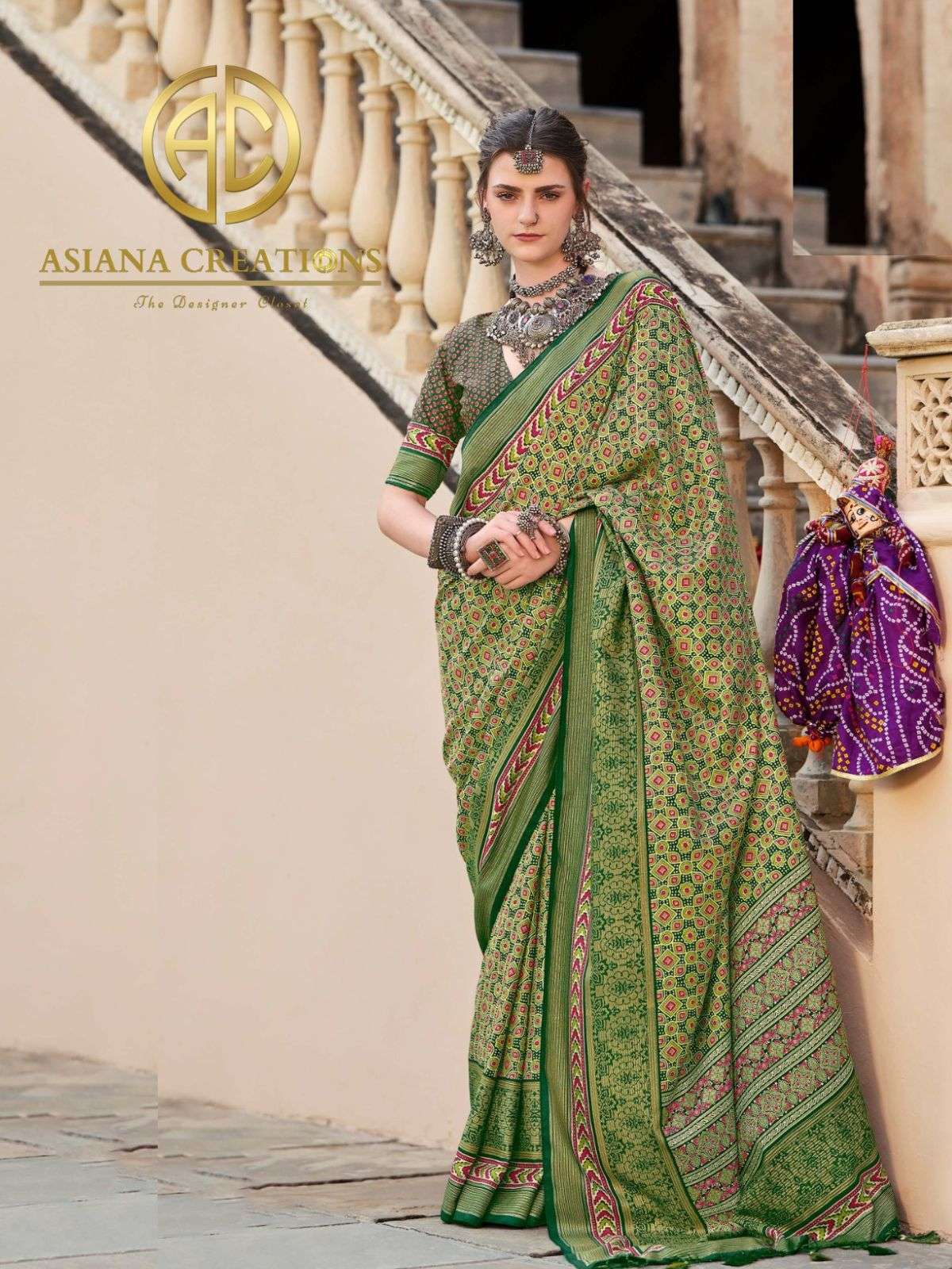 Silk Printed Casual Saree with Blouse DS10439