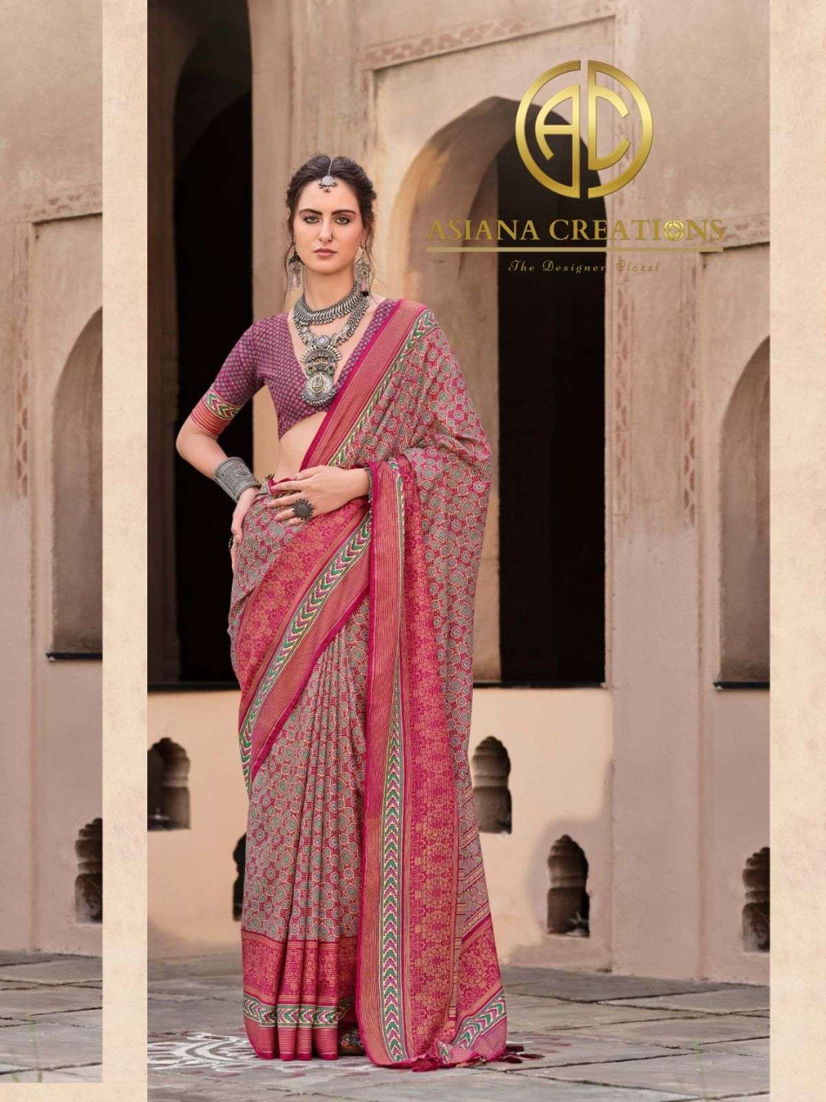 Silk Printed Casual Saree with Blouse DS10442