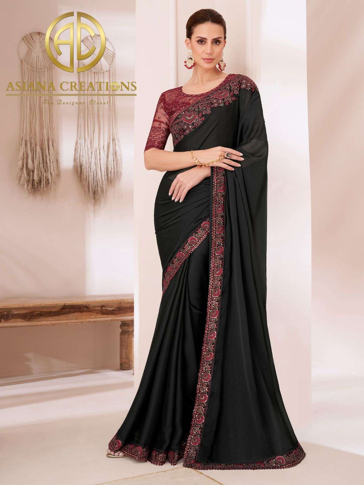 Chiffon Designer and Party Wear Saree with Blouse DS1306