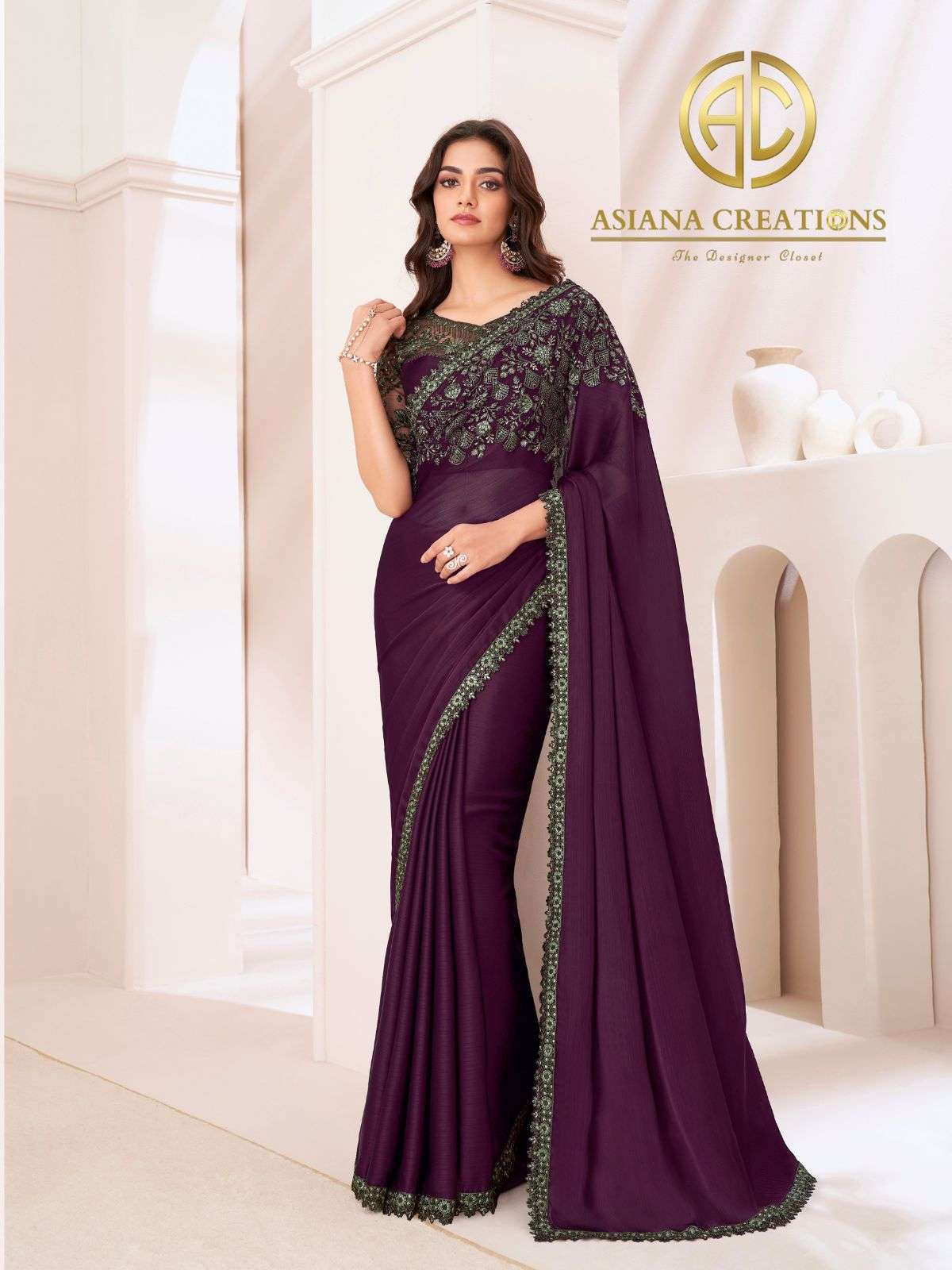 Chiffon Designer and Party Wear Saree with Blouse DS1309