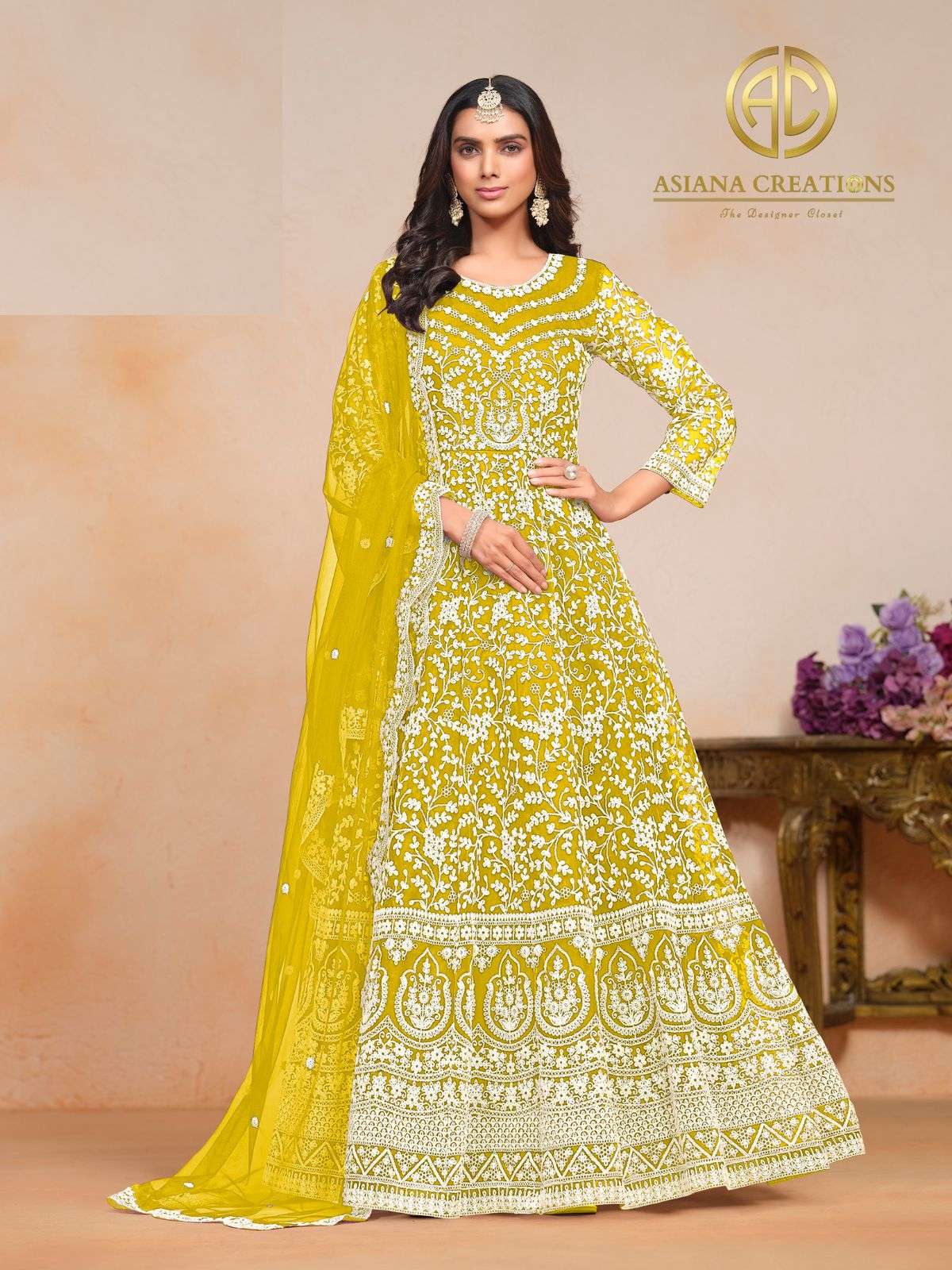 Net Embroidered Anarkali Dresses DS20101