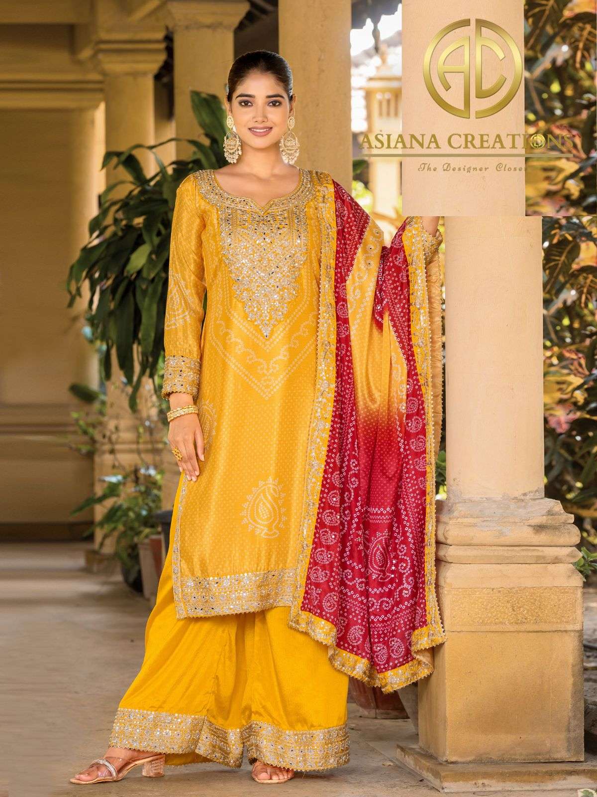 Chinnon Embroidered Palazzo Suits DS2097