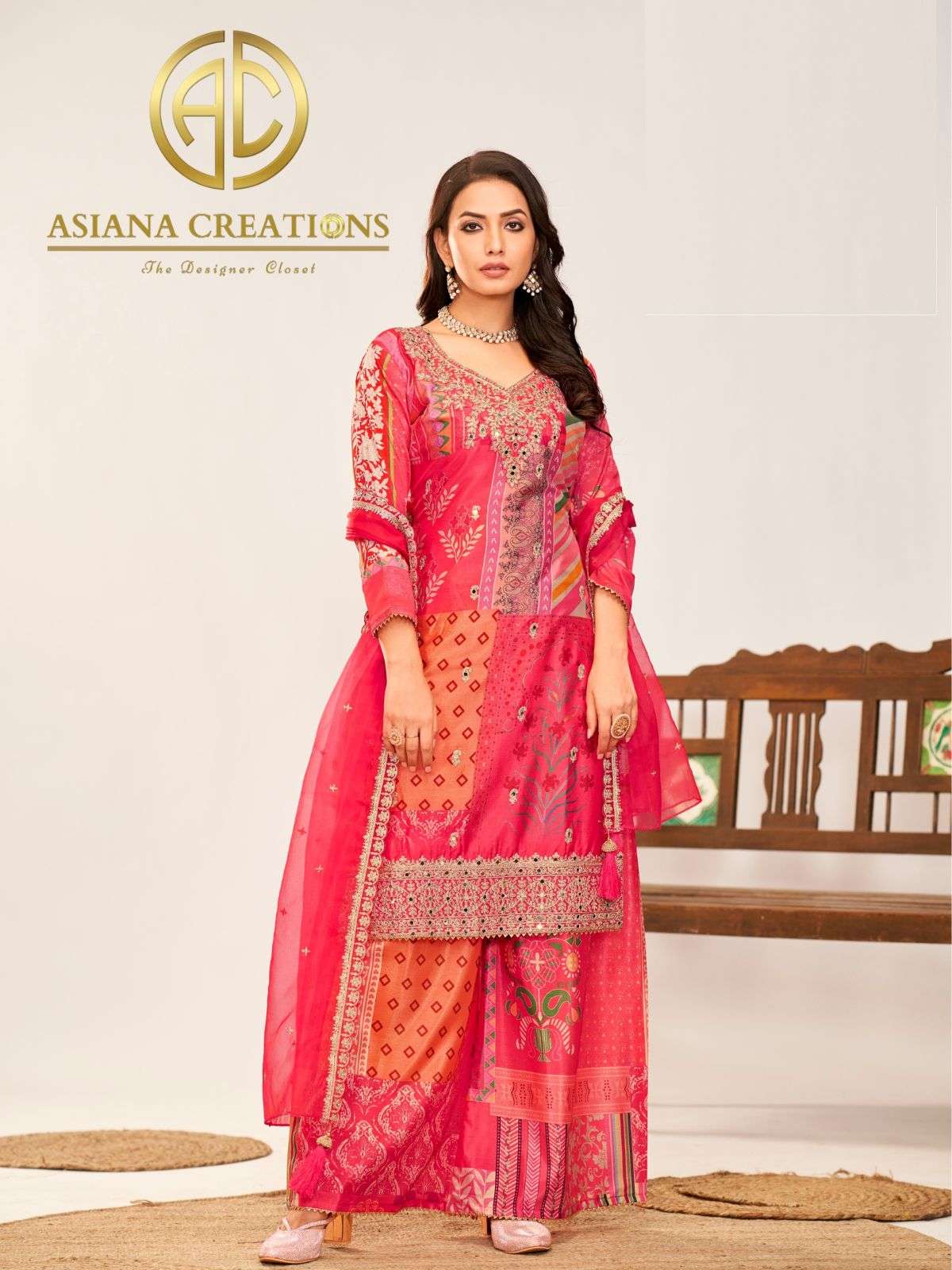 Chinnon Embroidered Palazzo Suit DS3012