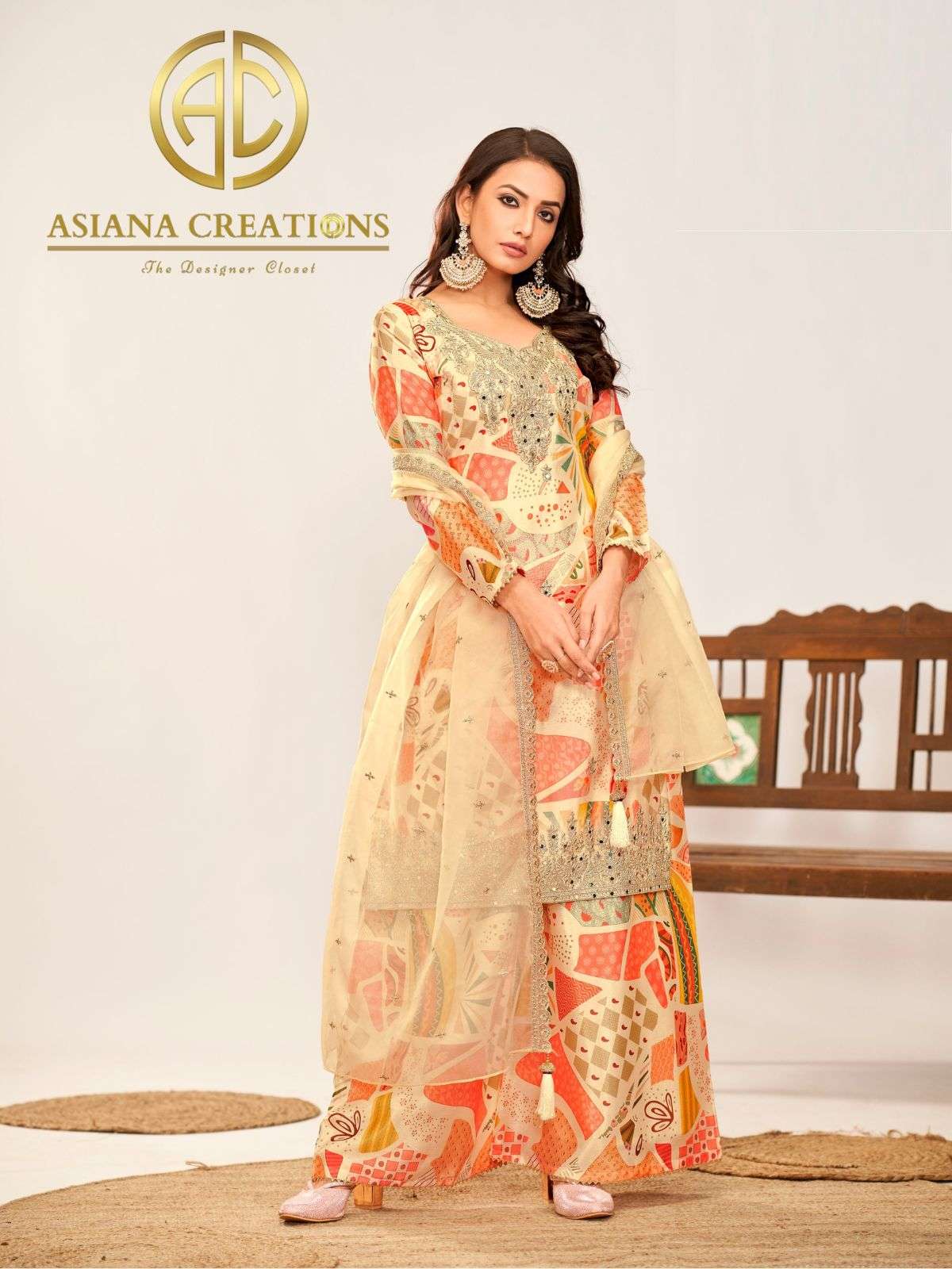 Chinnon Embroidered Palazzo Suit DS3013