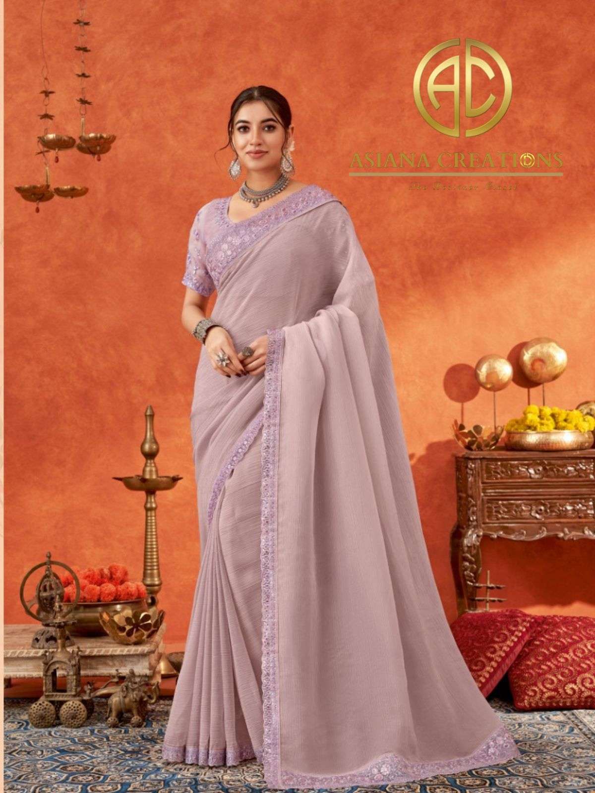 Chiffon Designer and Party Wear Saree with Blouse DS5005