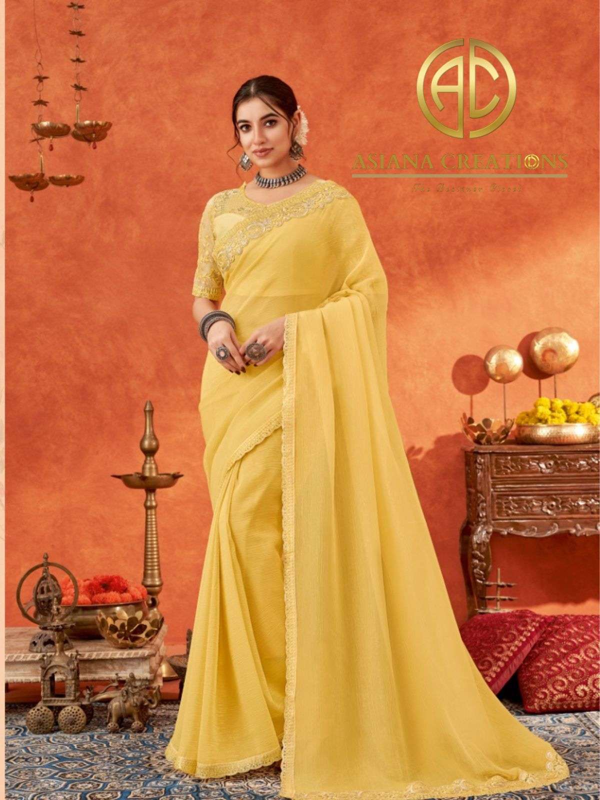 Chiffon Designer and Party Wear Saree with Blouse DS5007