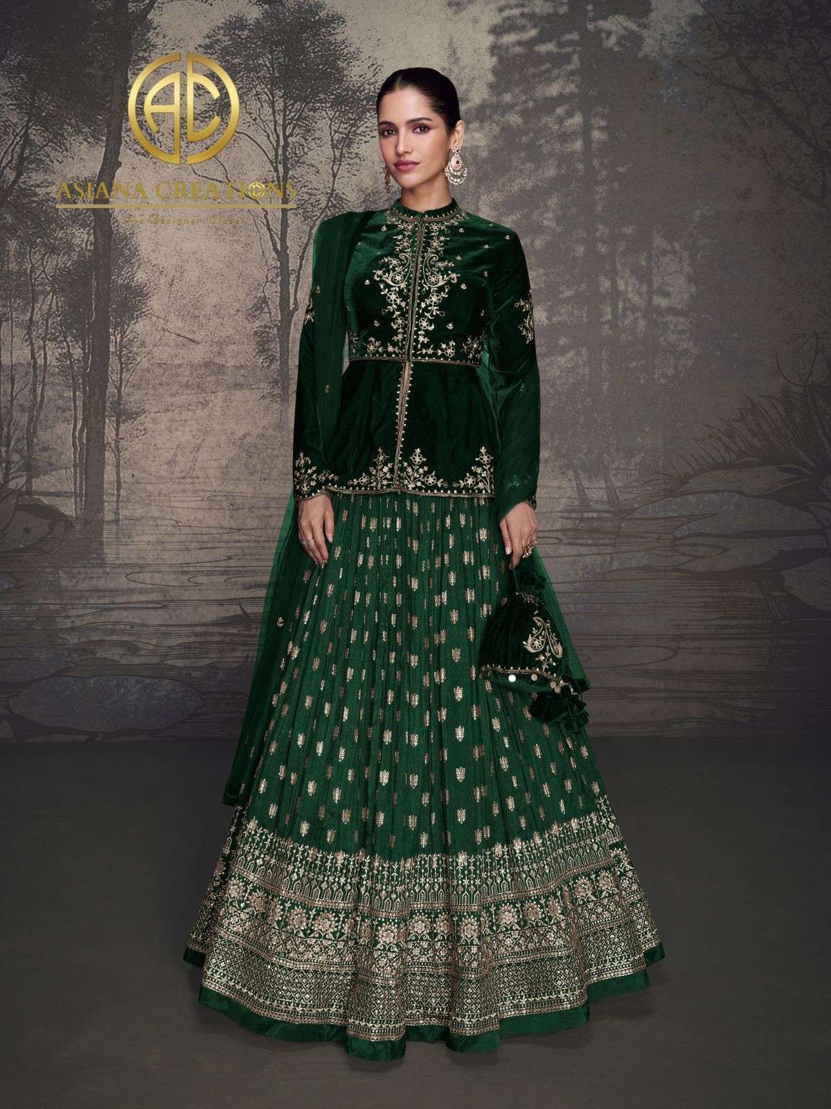 Velvet Girlish Lehenga Sets DS5601