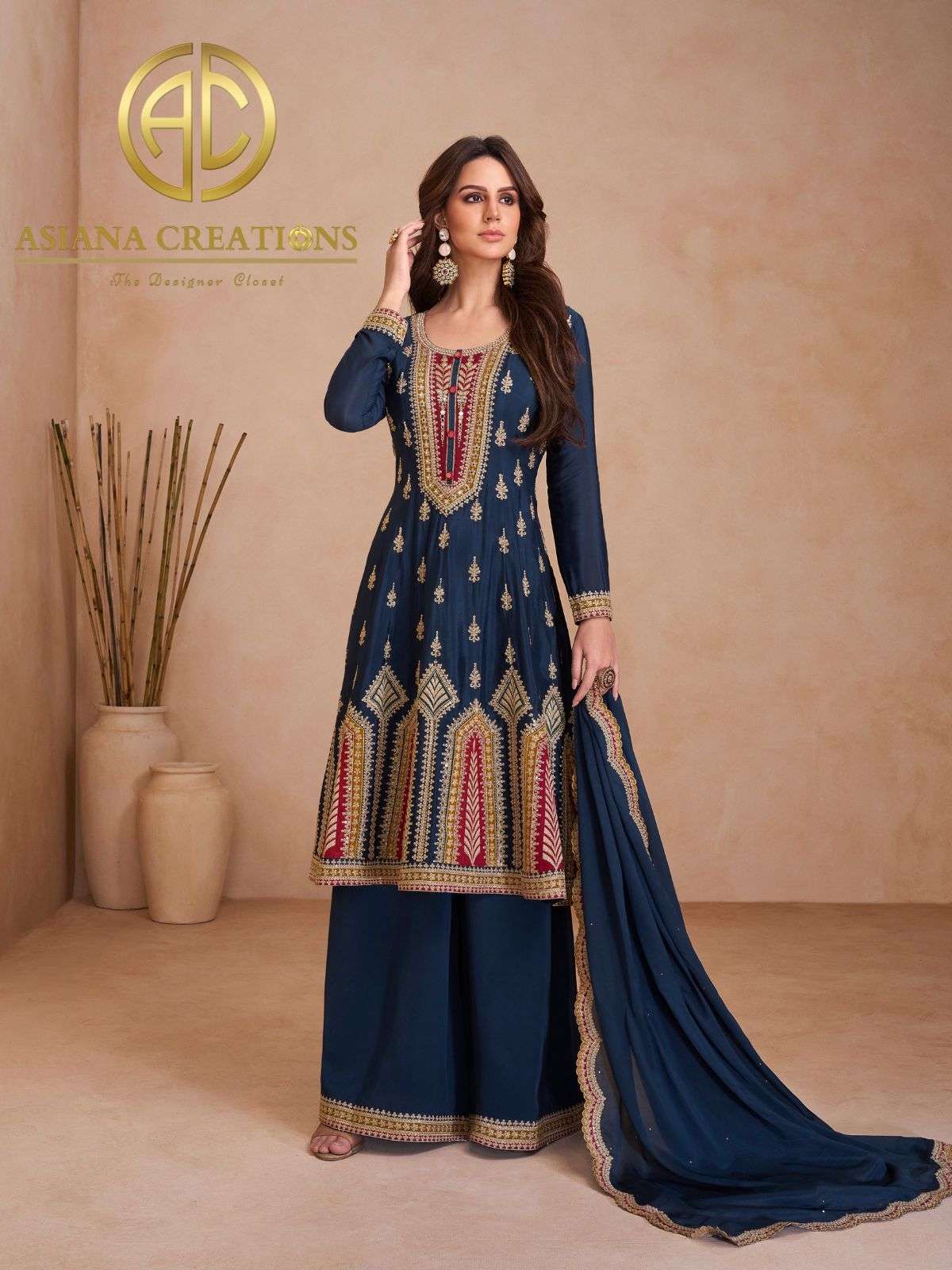 Chinnon Embroidered Palazzo Suits DS7475