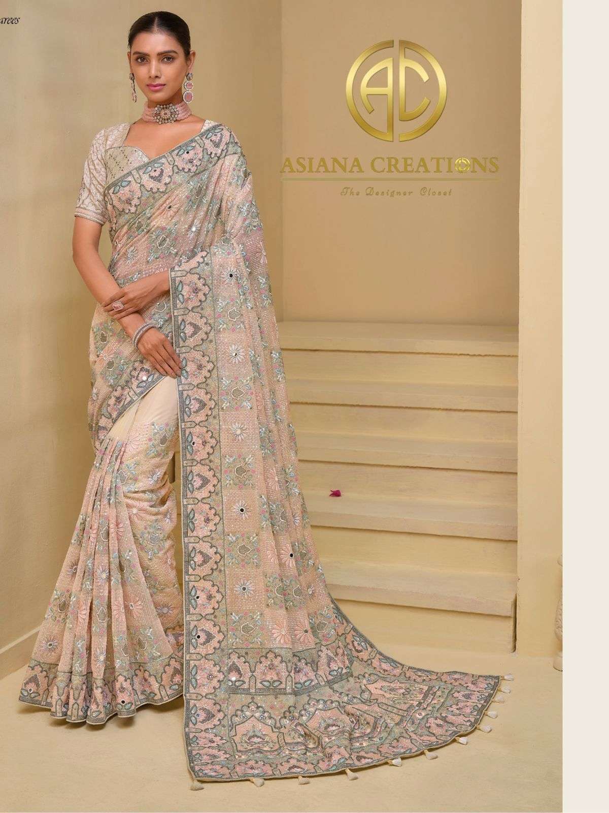 Designer andParty wear Saree with Blouse DS7504