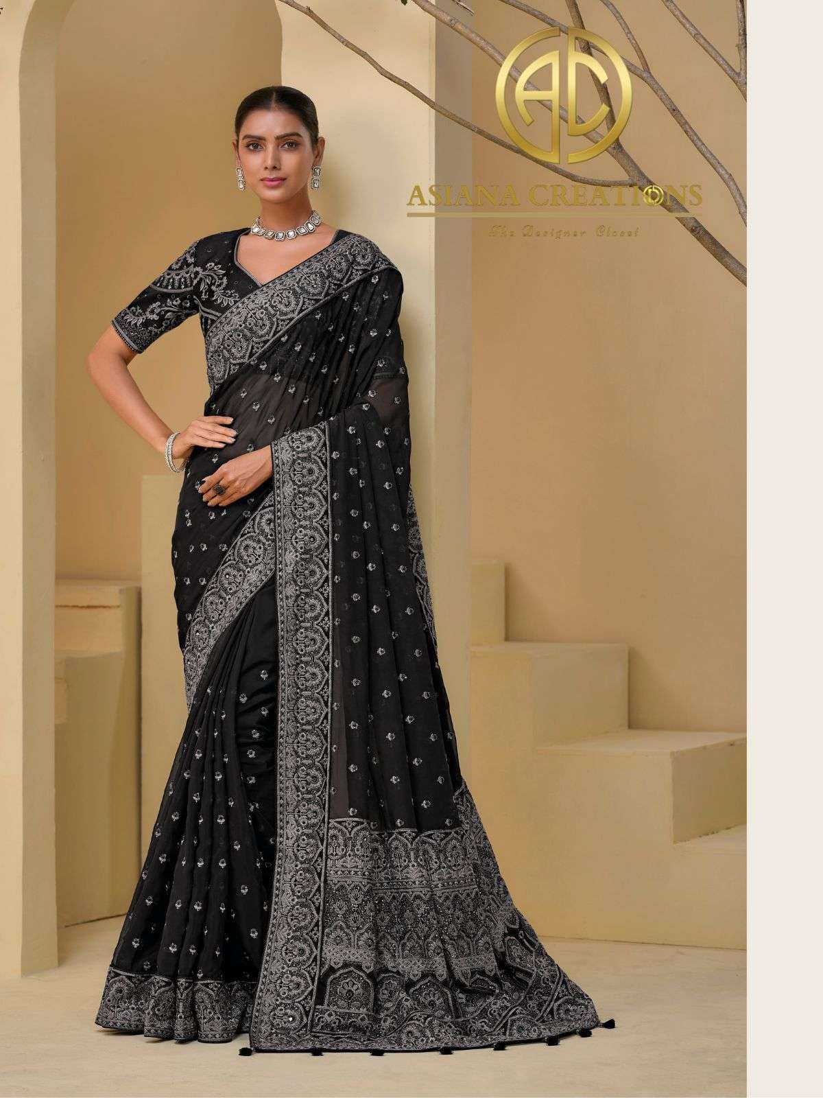 Designer andParty wear Saree with Blouse DS7511